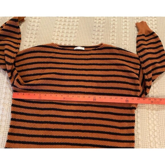 Kirundo Sweater Womens Size Large Oversized Striped Black & Brown Stretchy - Picture 10 of 12